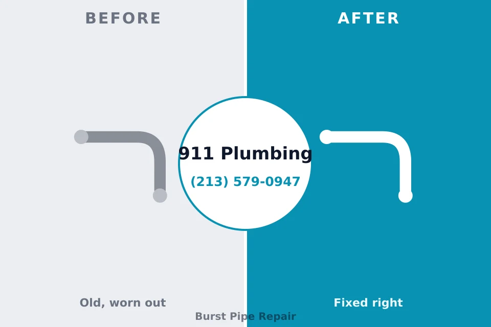 Before and after: plumbing repair Blackwood, NJ